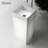 Luxury basin Solid surface composite stone resin freestanding basin WD38339D